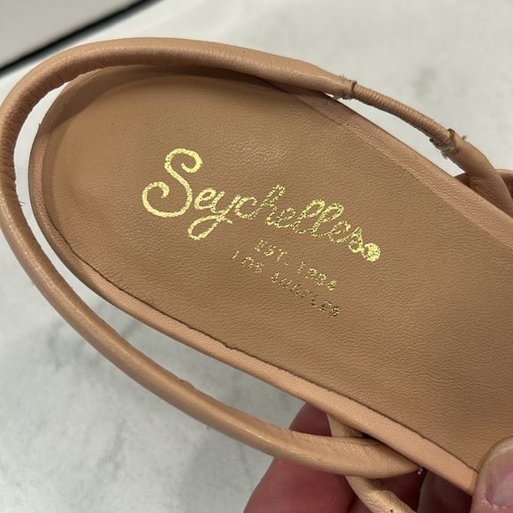 Seychelles Banks Leather Sandal Square Toe Neutral Kitten Heel 9 - Picture 7 of 16